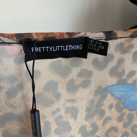 Gorgeous mesh cheetah and butterfly print tie waist dress - Picture 5 of 6